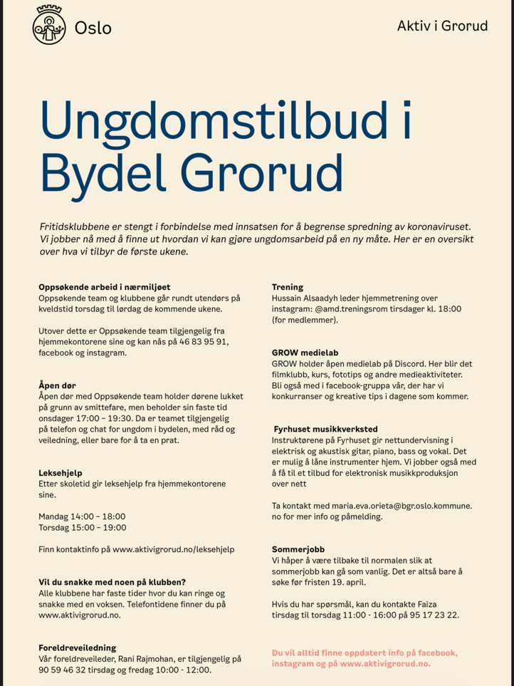 Plakat Aktiv i Grorud Plakat Aktiv i Grorud